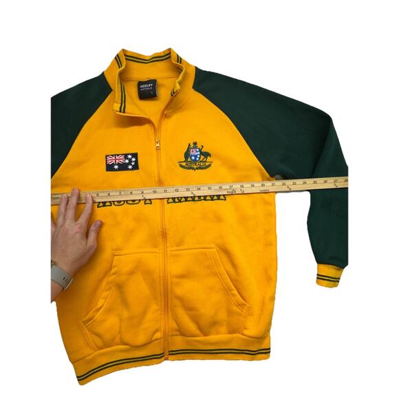 Adult Full Zip Up Baseball Jacket Mens Size Large Australian Green Gold - Picture 5 of 7